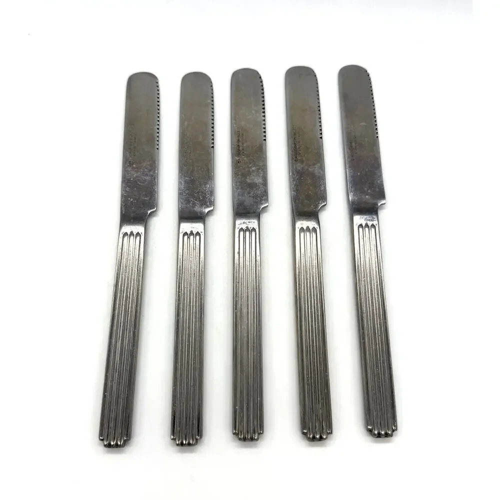 Vintage Reed & Barton Select Hilton Head Set of 5 Stainless Steel Dinner Knives